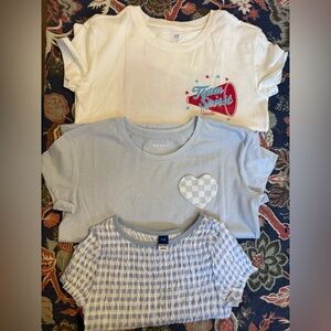 NWOT! Set of 3 Girl Tops-Gap/Old Navy Brands.